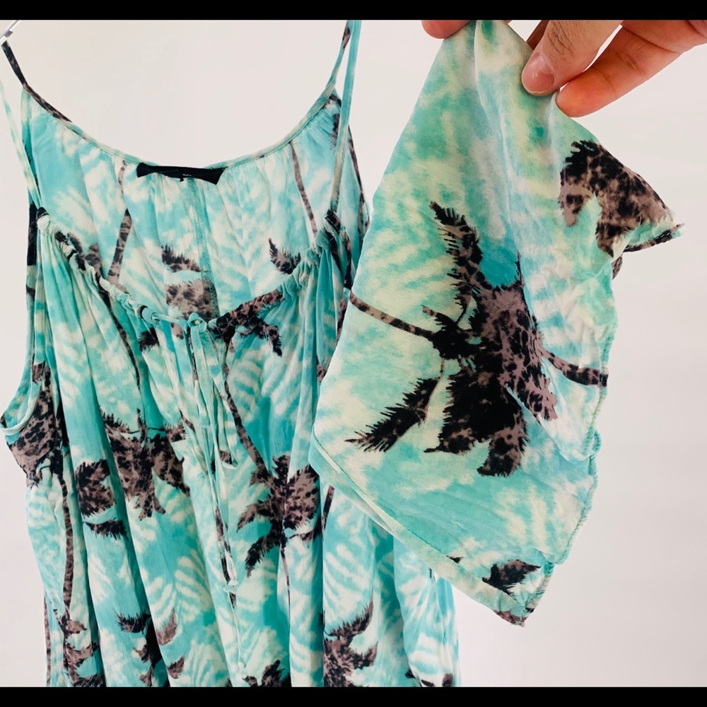 Palm Tree Cold Shoulder Tunic